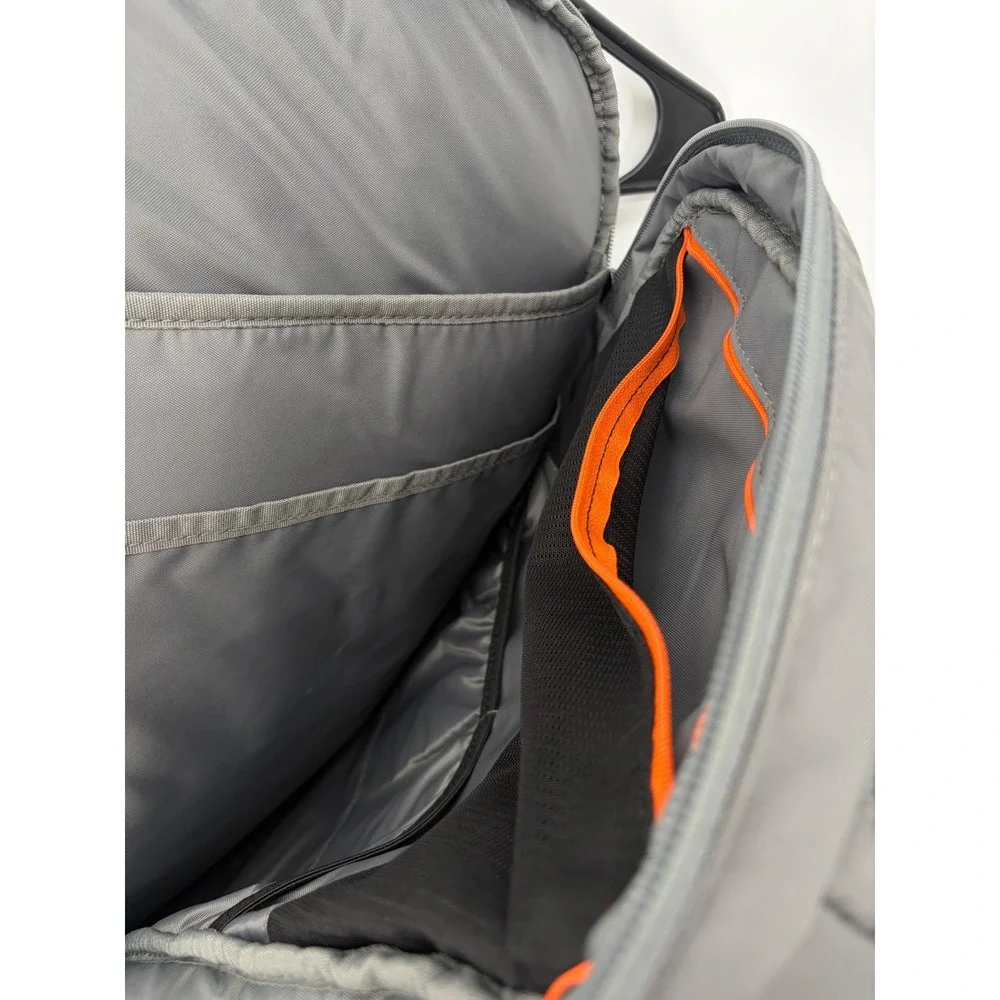 Stitch Travel Backpack Gray Orange Laptop Carry On Organizer Bag